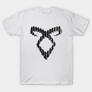 Shadowhunters rune / The mortal instruments - Angelic power rune (lines divided with metallic flowers texture) - Clary, Alec, Jace, Izzy, Magnus - Mundane T-Shirt